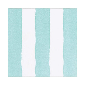 Caspari Capri Stripe Cocktail Napkins Aqua