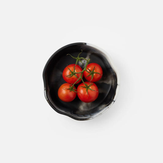 Beatrix Black Swirled Serving Bowl - Resin - Large