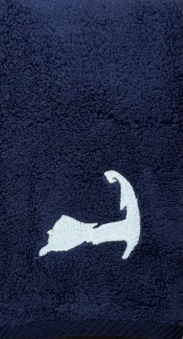 Milagro Fingertip Towel 12 x 20 Navy - Cape Cod Custom Logo
