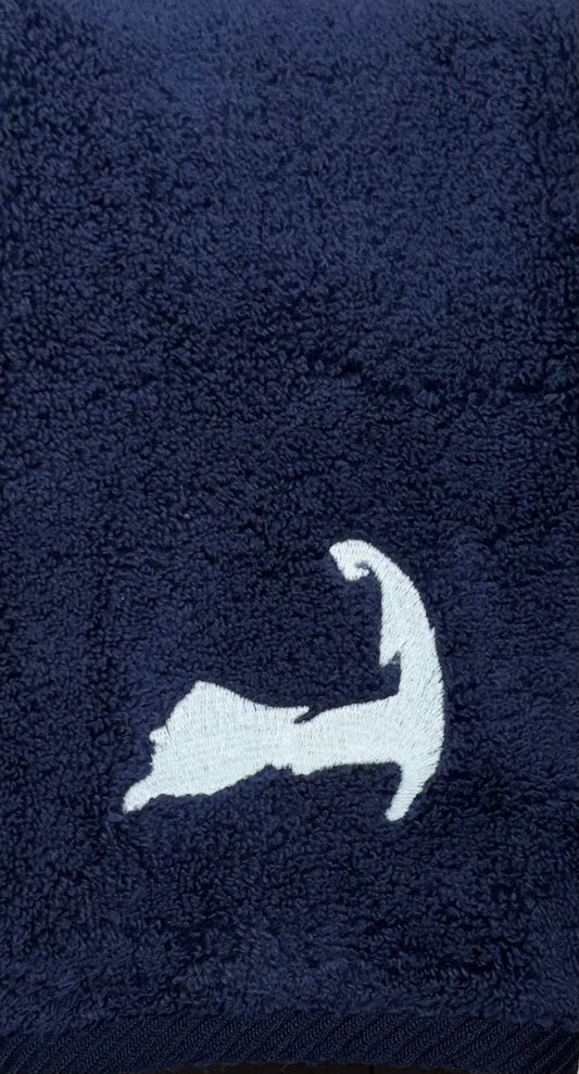 Milagro Fingertip Towel 12 x 20 Navy - Cape Cod Custom Logo