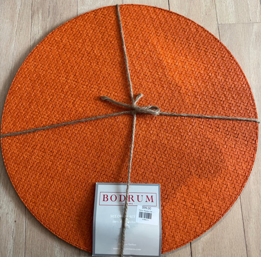 Wicker Placemat Set - Pumpkin