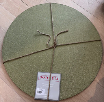 Wicker Round Placemat - Grass 4/p Set