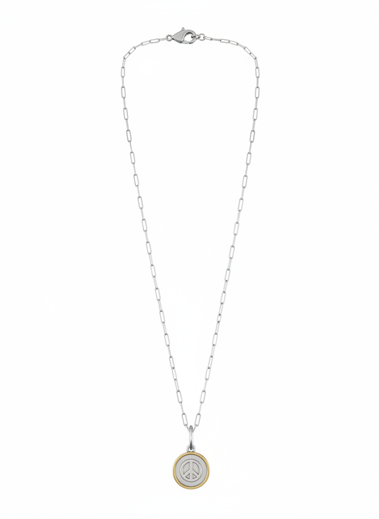 Aspen and Salt Necklace With Peace Sign Charm