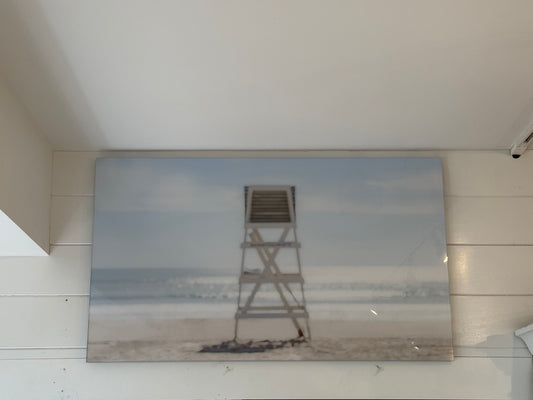 Hazy Lifeguard Stand Photo Printed on Acrylic