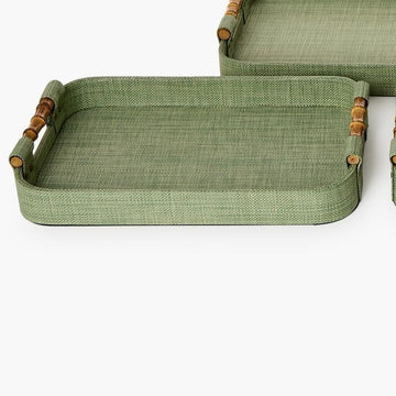 Green Grass Rectangle Trays Medium