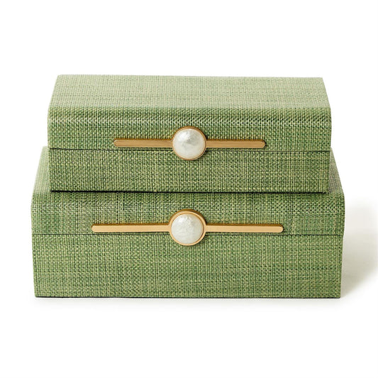 Green Faux Seagrass Nested Box Small