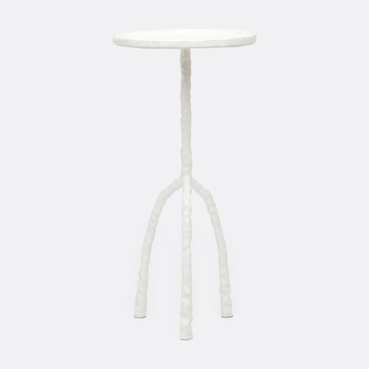 Hester, Side Table, White, Notched Iron