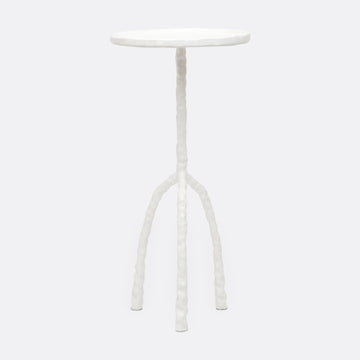 Hester, Side Table, White, Notched Iron
