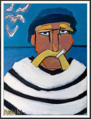Sailor with Blue And White Shirt On Canvas
