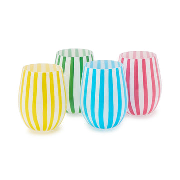 Stripe Stemless Glassware