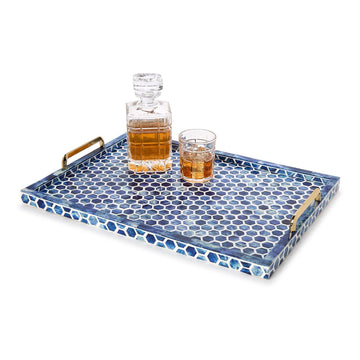 Blue Inlaid Serving Tray