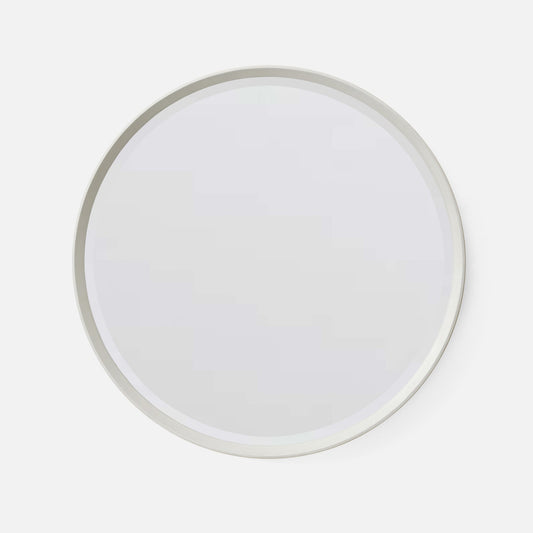 Emma Bright White Faux Shagreen Mirror