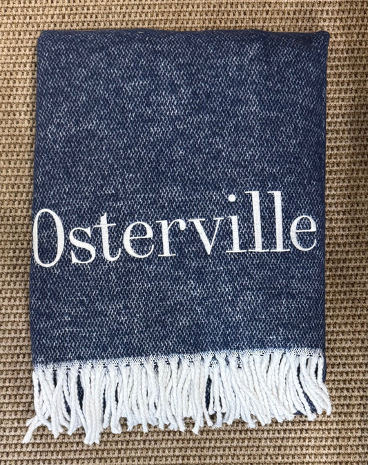 Monogrammed Navy Pezzo Throw